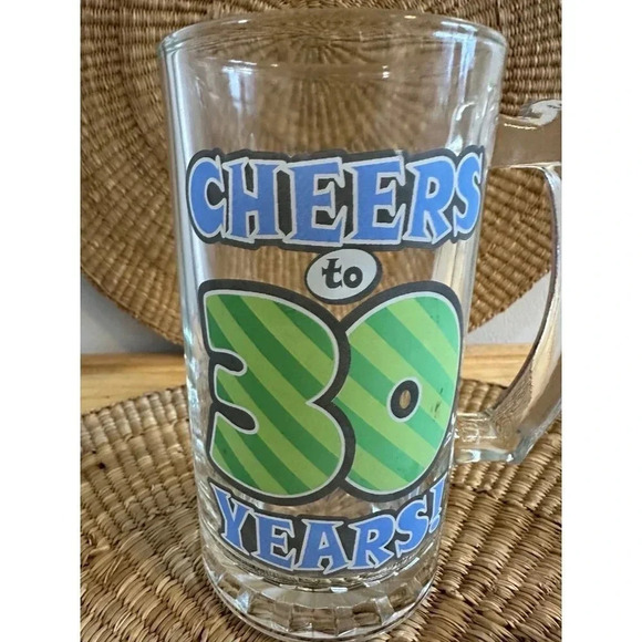 Cheers to 30 Years Glass beer stein - Picture 2 of 6